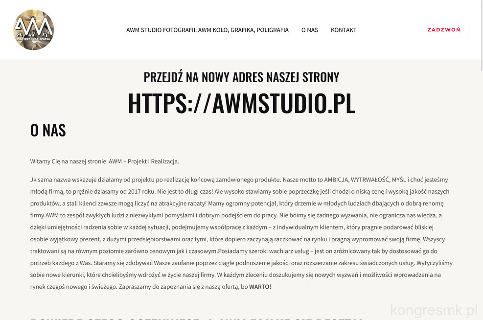 AWM - projekt i realizacja Marzena Szabelska strona www