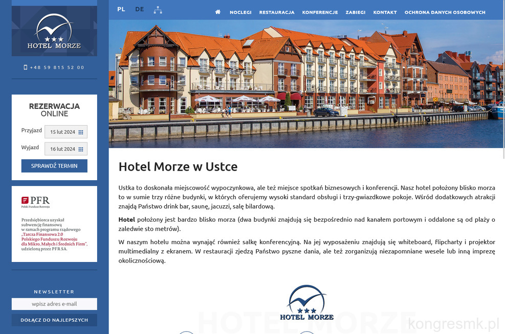 Hotel Morze strona www