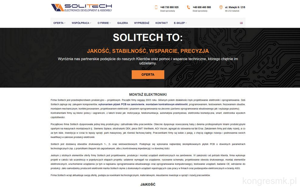 Solitech Electronics sp. z.o.o. strona www
