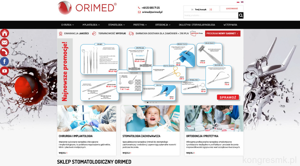 Sklep stomatologiczny Orimed strona www